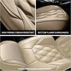 AOMSAZTO Car Seat Covers,2 Front Seats Custom Fit for Honda Ridgeline 2006-2025,Faux Leather Automotive Cushion Covers Seat Protector,Airbag Compatible Waterproof (2 Seats Beige)