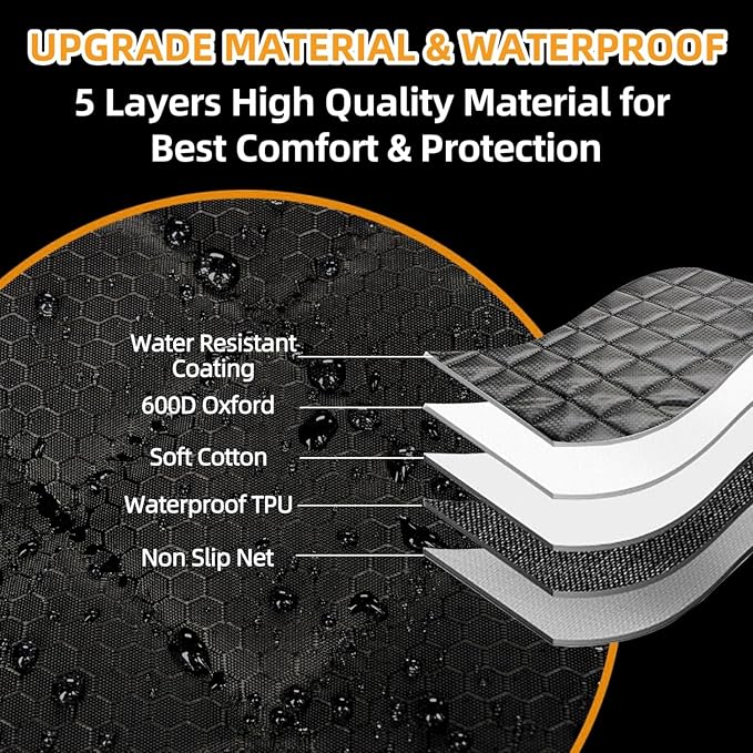 Dog Car Seat Cover for Back Seat Pet Cover for Dogs Waterproof Car Seat Protector Durable Nonslip Scratchproof Seat Covers for Cars SUV& Trucks