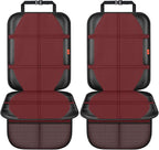 Car Seat Protector,2 Pack Automotive Seat Protectors Baby Carseat Pad Waterproof Durable 600D Fabric for Child Baby Car Seat Mat Vehicle Pet Cover 2 Storage Pockets (Wine Red)