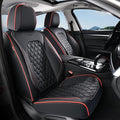 Coverado Front Seat Covers, Wear-Resistant Stain-Proof Cushions, Universal Fit for Most Vehicles, Waterproof Car Seat Protectors, Automotive Seat Covers-Red & Black Line Design