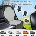 Sinvitron Car Seat Protector for Child Car Seat - Waterproof Non-Slip Leather Mat with 2 Mesh Pockets, Universal Seat Cover for Baby, Pets & Vehicles(2-Pack, Grey)