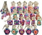 20Pcs 15ml Glass Car Diffuser Bottles Empty Bulk,Hanging Car Diffusers for Essential Oils,Refillable Car Air Freshener for Fragrance Perfume Aromatherapy with Flowers Women Home Decor,Color Random