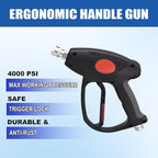 M MINGLE Replacement Pressure Washer Gun with Extension Wand, 30 Degree Curved Rod, M22 15mm or M22 14mm Fitting, 5 Nozzle Tips, 4000 PSI