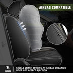 AOMSAZTO Car Seat Covers Full Set Fit for Nissan Kicks 2018-2025 2026 Waterproof Faux Leather Car Seat Cushions Automotive 5 Seat Covers Set（Black&Grey）