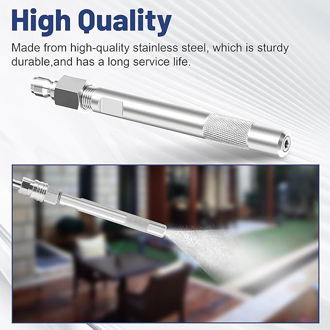 Pressure Washer Long Range Chemical Nozzle, Shooter Tip Pressure Washer, Compatible with Ladder Saver for 1000 to 6000 PSI, 3.5-6 GPM, 1/4" Quick Connect, Power Washer High Reach Spray Nozzle