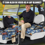 Biyejit Golf Cart Seat Covers with 4 Pockets Golf Cart Seat Towel Blanket Fits 2-Seat Golf Carts, Golf Cart Accessories