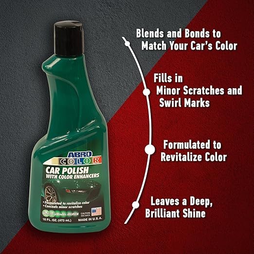ABRO Green Car Polish: Scratch Remover for Vehicles and Paint Scratch Repair Restorer Wax, Polishing Compound for Car Detailing, Paint Scratch Repair for Vehicles, Scratch Remover 16oz.