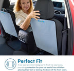 Enovoe Kick Mats - Set of 2 - Back of Seat Protector for Kids Feet - Car Seat Back Protector - Shields from Dirt and Scuffs - Durable Material - 16.8x32.8inch - Grey - Kick Mats Back Seat Protector