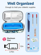 YOUSHARES Insulin Vials Cooler Travel Case - TSA Approved Diabetic Medication Vial Cooling Bag with Protective Ice Brick, Refrigerated Diabetes Supplies Organizer, Small Bottle Carrying Storage
