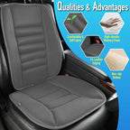 Memory Foam Car Seat Cushion with Lumbar Support Pillow - 4D Mesh Ventilation for Back & Sciatica Pain Relief, Auto Pad Suitable for Car, Truck, SUV, Dark Grey