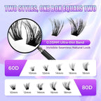 Lash Extension Kit DIY Lash Clusters Kit Eyelash Extensions Individual Lashes Extensions with (Lash Bond,Seal,Tweezers,Remover,280,60D80D,10-18)