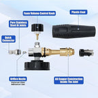 PWACCS Pressure Washer Foam Cannon Dual Connector Accessory, Power Washer Double Tip Attachment for Adjustable Foam Blaster, 1/4" Quick Connect Big Mouth Snow Foam Lance 1.5 L, 3600 PSI