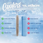 Cool Coolers by Fit & Fresh Slim Ice Packs, Quick Freeze Reusable Ice Packs for Lunch Boxes & Coolers, Long-Lasting, Space Saving Lunch Ice Packs, Taupe, 4Pk