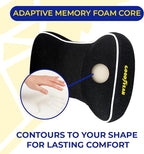 Goodyear Car Neck Pillow, Soft Memory Foam Headrest Pillow for Driving, Ergonomic Car Seat Headrest Cushion with Adjustable Strap, Breathable & Removable Cover, Neck Pain Relief, Black
