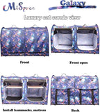 Mispace Portable Twin Compartment Show House Cat Cage/Condo - Easy to Fold & Carry Kennel - Comfy Puppy Home & Dog Travel Crate with Portable Carry Bag/Two Hammocks/Mats and Collapsible Litter Box