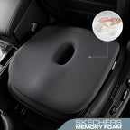 Skechers Seat Cushion Memory Foam,Donut Pillow Office Chair Cushion for Tailbone Pain Relief,Butt Pillow for Office Chair,Car seat Cushion,Long Sitting Office Workers,and Car Drivers,Black