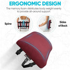 FORTEM Lumbar Support Pillow for Office Chair, Lumbar Support Pillow for Car, Back Rest for Gaming, Memory Foam Pillow, Desk Chair Cushion, Breathable & Washable Cover, Adjustable Straps