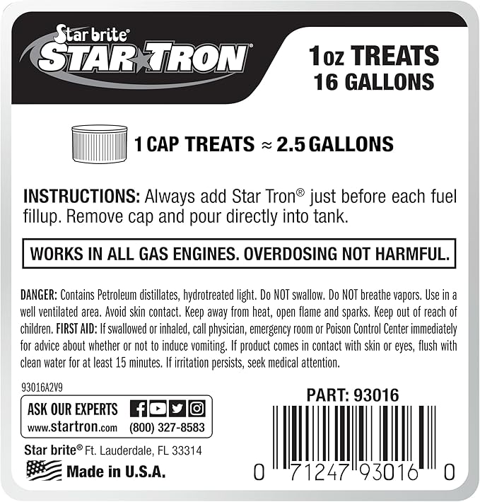 Star Tron Enzyme Fuel Treatment Concentrate – Designed to Help stabilize Gasoline and Support Ethanol Fuel Performance