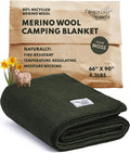 Woolly Mammoth Woolen Company Merino Wool Blanket - 80% Merino Wool - Camping Blankets for Cold Weather - Mositure-Wicking for Overlanding, Hunting, Emergency Kits, Bushcraft (66" x 90" Moss)