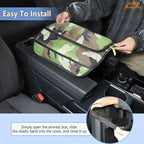 Upgrade Center Console Armrest Cover Compatible with Toyota Tundra 2022+ Sequoia 2023+ Leather Middle Console Cushion Lid Pad Anti-Scratch Armrest Seat Box Cover With Pocket Storage Bag Accessories