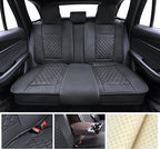 Elantrip Car Seat Cover Full Set Leather Car Seat Protector Universal fit for Most Cars SUVs and Trucks Water Proof Front and Rear Seat Protector Black