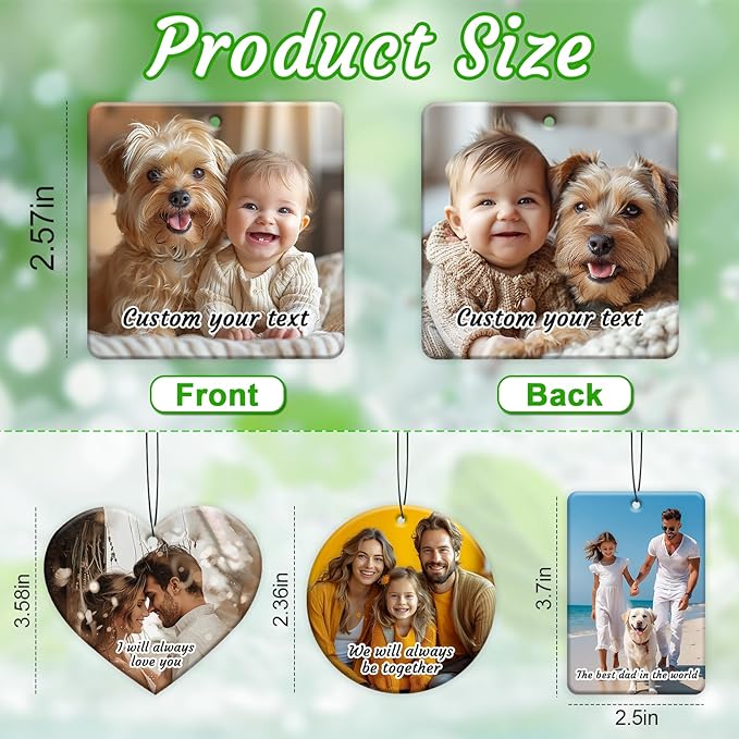 3-500Pcs Custom Air Fresheners with Picture - Personalized Double Sided Photo Text Logo Air Freshener for Car Hotel Business Event Promotion (General, Square)