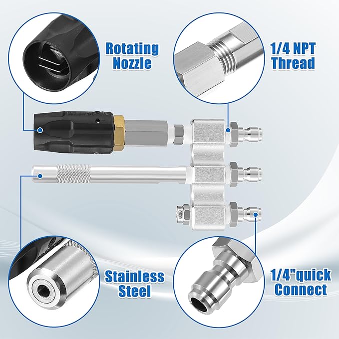 JOEJET M5 Twist Nozzle, Shooter Tip for Pressure Washer, 1/4'' Quick Connet, 3-7GPM
