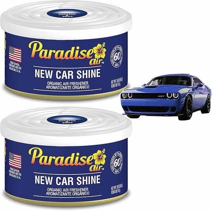 2 Pc Paradise Organic Air Freshener New Car Shine Scent Fiber Can Home Car Aroma