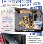 Back Seat Extender for Dogs Truck-Large Space, Dog Pet Seat Cover Back Seat Hard Bottom Holds 420lbs, Waterproof Dog Hammock for Crew Cab Trucks F150, RAM1500, Sierra, Tundra, Silverado, Grey