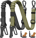 Pawaboo 2Pack Dog Seatbelt for Car, 3-in-1 Dog Car Seat Belt, Shockproof Dogs Tether with Buckle & Hook Latch, Adjustable Reflective Dogs Cars Leash with 360° Lockable Buckle, Army Green + Black