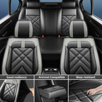CX-5 Car Seat Covers Custom Fit for Mazda CX-5 2013-2025 2026, Full Coverage Leather Waterproof Breathable Seat Covers, Automotive Seat Protectors, Airbag Compatible(2 Front Seats, Black Gray)