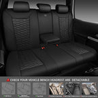 CAR PASS 3D Foam PU Leather Car Seat Covers Full Set,Luxury Breathable Faux Leather Seat Covers for Car,Anti Slip Universal Fit for SUVs Vans Sedan Truck Automotive,Armrest Airbag Compatible All Black