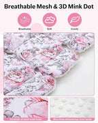 Infant Car Seat Insert with Extra Headrest, Adjustable Carseat Head Support for Preemie to Toddler, 2 in 1 Breathable Air Mesh Car Seat Insert for Newborn, Mink Dot Baby Car Seat Cushion for Stroller