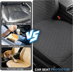 Linen Car Seat Covers for Cars, Front Car Seat Cover Protectors with Storage Bags, Anti-Slip & Soft Automotive Seat Cushion Universal Fit for Most Sedan, SUVs, Vehicles (Deep Grey)