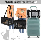 Soft Sided Cat/Dog Carrier，Collapsible Mesh Pets Travel Carriers for Pet/Puppy with Shoulder Strap & Removable Mat，Top Load Small Dogs/Cats Carry Bag Up to 25 Lbs（Black - L）