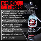 Adam's Polishes Interior Detailer 16 fl. oz - Total Car Cleaner, Protectant & Dressing | All Purpose Leather Conditioner | Vinyl, Dashboard, Screen, Seat Cleaner & More - Pack of 2