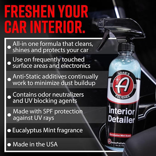 Adam's Polishes Interior Detailer (5 Gallon) - Total Car Interior Cleaner, Protectant & Dressing | Leather Conditioner | UV Protection Vinyl, Dashboard, Screen, Seat Cleaner & More