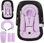Infant Car Seat Insert with Removable Cushion for Baby Preemie Newborn Infant, Reversible carseat Insert Head Body Support Fits for Stroller, Baby Swing, Rocker, Bouncer, Bassinet - Purple