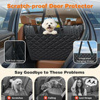 URPOWER 4 in 1 Dog Car Seat Cover for Back Seat, Waterproof Dog Hammock with Mesh Window and Side Flap Pet Car Seat Protector Dogs Backseat Cover for Cars, SUVs & Mid-Size Trucks
