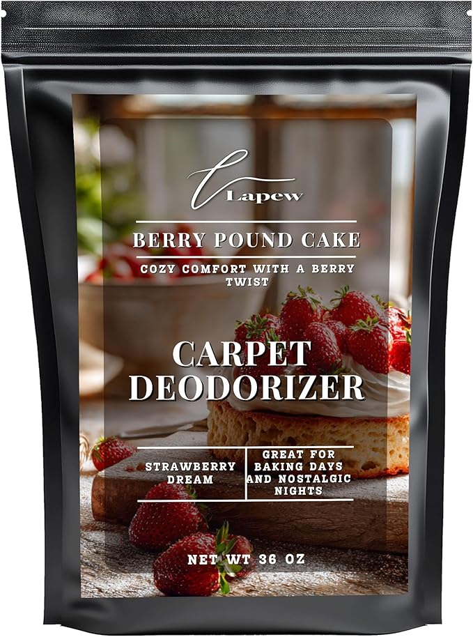 Lapew Berry Pound Cake Carpet Deodorizer Powder - Pet Safe Freshener for Vacuuming | Scented Odor Eliminator for Home | 36 oz