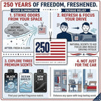 9Pcs USA 250th Anniversary Car Air Freshener, 1776-2026 Semiquincentennial Commemorative Hanging Ornament, Patriotic Double-Sided Scented Tablet, 2026 Independence Day Souvenir Gifts (Style 3)