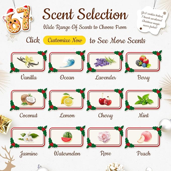 HINFKA 4Pcs 67 Christmas Air Freshener – Customizable Scent Car Ornament with Funny Six Seven Gingerbread Design
