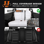 AOMSAZTO Car Seat Cover for Tesla Model 3 2024 2025 (Not for Performance) - Full Set Customized White Seat Covers (with Armrest Cover)