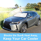 Windshield Sun Shade Custom Fit for 2019-2026 Le-xus UX 200/250h/260h/300h/300e Accessories Foldable Sunshade Sun Blocker Protect Car from Sun Rays & Heat Damage Keep Car Cooler