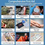348-Piece Waterproof First Aid Kit- Comprehensive Trauma Kit for Marine/Boating/Camping/Hurricanes, Car & Home Emergency Medical Kits with Labeled Compartments, MOLLE System & CPR Kit