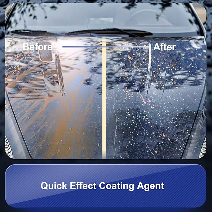 Quick Effect Coating Agent, Car Coating Spray, 17.6 OZ Polish Spray Waterless Wash Wax, Spray Wax Polish for Car Scratches(1PC+Sponge+Cloth) (1 PCS)