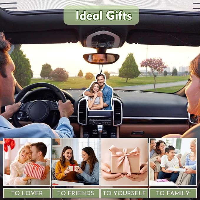 Custom Air Fresheners with Picture - Personalized Air Freshener for Car, Double Sided Customizable Photo Text,Birthday Wedding for Men Women Girlfriend Boyfriend (Crop)