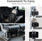 BAGLHER Pet Travel Carrier, Cat Carriers Dog Carrier for Small Medium Cats Dogs Puppies, Airline Approved Small Dog Carrier Soft Sided, Collapsible Puppy Carrier. Black