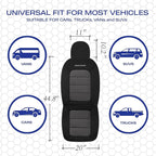 Skechers Memory Foam Seat Covers,Thick Cool Touch Fabric Seat Covers,Front Seat Covers Airbag Compatible,Automotive Comfort Protection for Most Cars,Vans,Trucks,SUV,Floor Grey