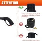 Tool Daily Pressure Washer Gun with Replacement Wand, Turbo Nozzle & 5 Spray Nozzle Tips, Compatible with Some Portland Husky Black Decker Ford Pulsar ShopForce Taskforce Powerwasher Power Washer